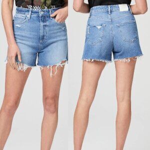 Paige Dani Denim Cutoff Jean Shorts Size 28 Frayed Hem 1954